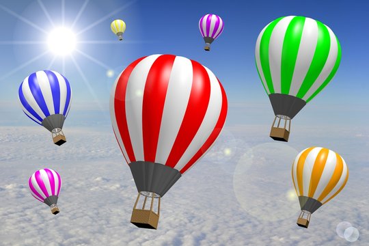 3D hot air balloons