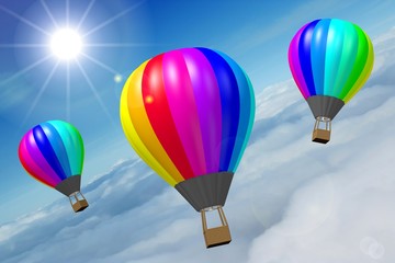 Obraz premium 3D hot air balloons