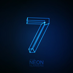 Neon 3D number 7