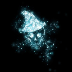 Sparkles Skull Halloween Blue