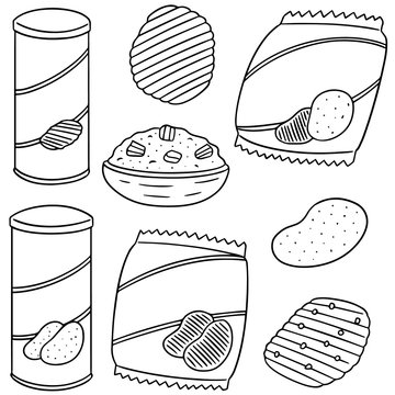 vector set of potato products
