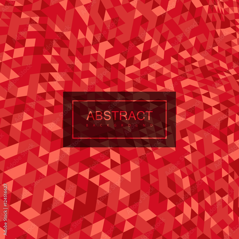 Poster abstract polygonal distorted background with colorful triangulation