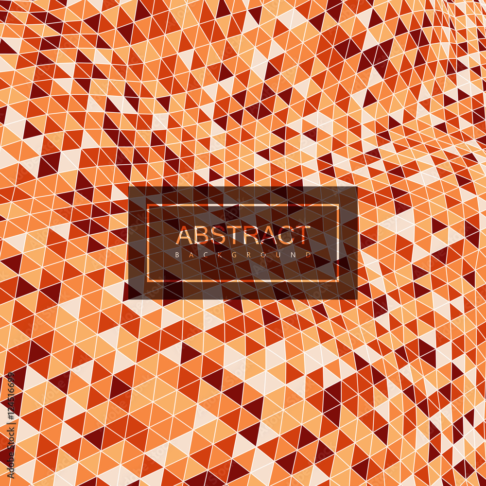 Poster abstract polygonal distorted background with colorful triangulation