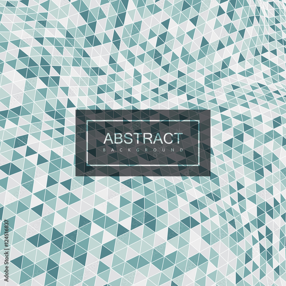 Poster abstract polygonal distorted background with colorful triangulation
