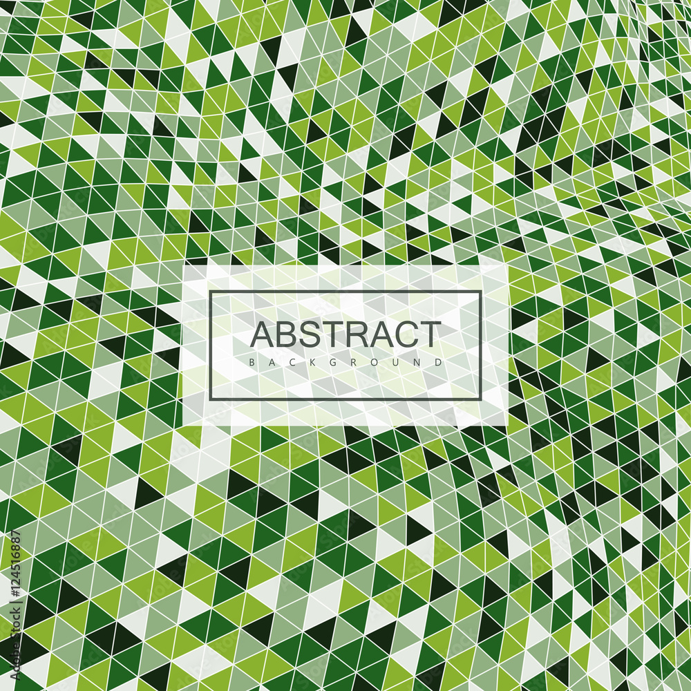 Poster abstract polygonal distorted background with colorful triangulation