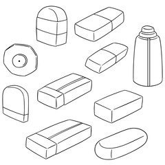 vector set of eraser