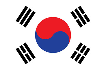 Flag of South Korea. Accurate dimensions, element proportions an