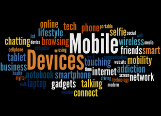 Mobile devices, word cloud concept 5