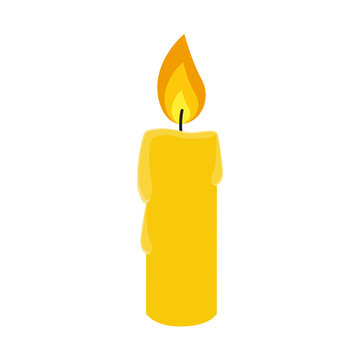 Flat icon candle. Vector illustration.