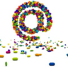 znak symbol z prostych figur 3D © vempireart