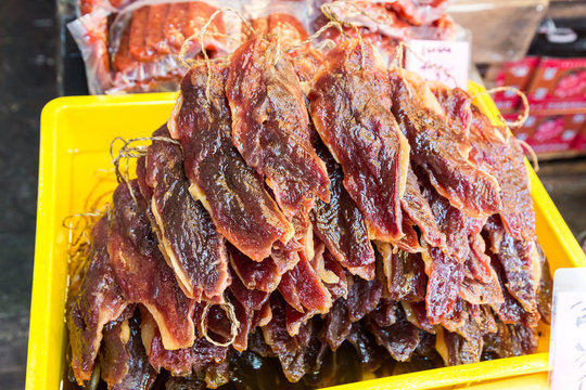 Heap of Chinese preserved waxed pork