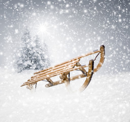 Schlitten im Schnee