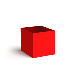 Open Red Box Isolated on White Background Vector