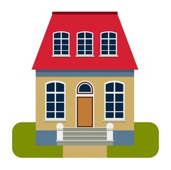House front view vector illustration