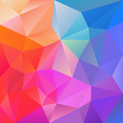vector abstract irregular polygon background with a triangular pattern in neon blue pink purple multi colors