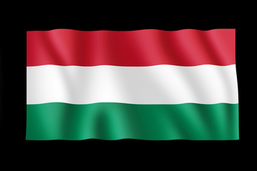 flag of Hungary on black background