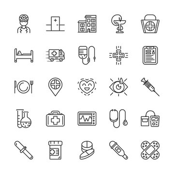 Medical line icons. Vector elements