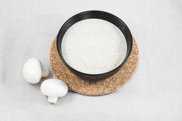 Mushroom soup on the table