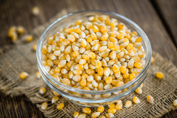 Dried Corn on a wooden table