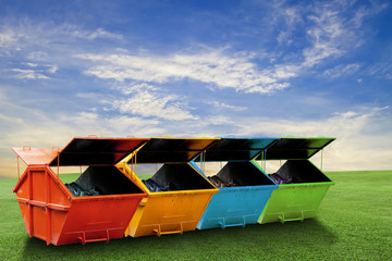 Colorful Industrial Waste Bin (dumpster) 