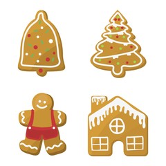 Christmas cookie cake isolated vector icon