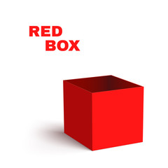 Open Red Box Isolated on White Background Vector