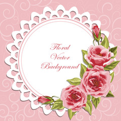 Round frame with roses