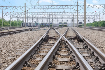 Two railways with switch track