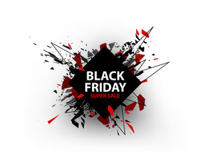 Black Friday sale inscription design template. Rectangular banne