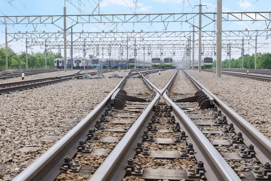Two railways with switch track