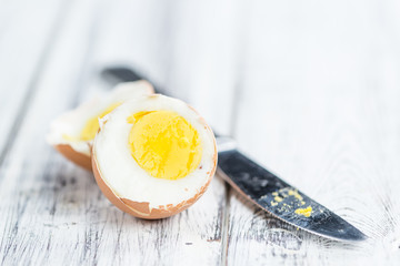Portion of bolied Eggs (selective focus)