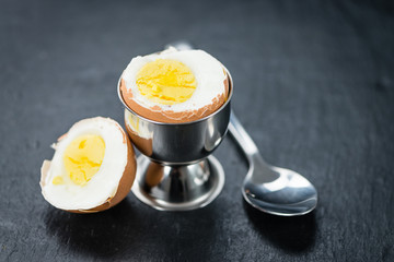 Slate slab with boiled Eggs