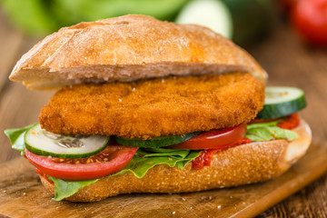 Chicken Schnitzel on a bun