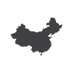 Foto op Plexiglas Republic of China map silhouette © parkheta
