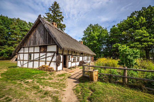 Old wooden house in Kluki, Poland