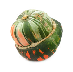 Green and orange turban squash