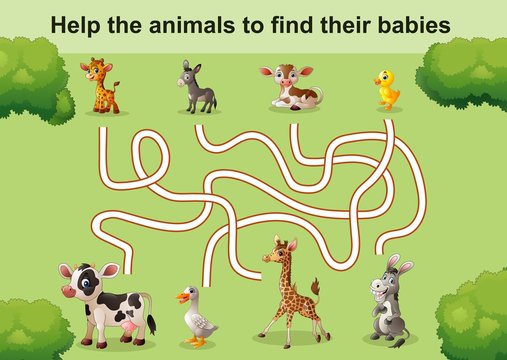 Help the animals to find theirs babies