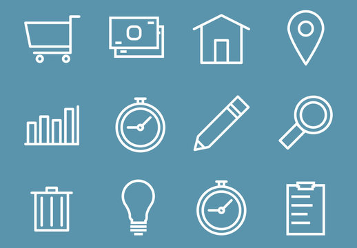 Insieme di icone grafiche al tratto