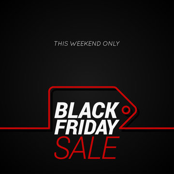 Black Friday sale tag concept line background