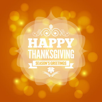 Thanksgiving day card on lights background