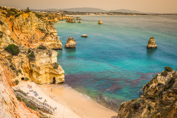 Fototapeta premium Natural rocks and beaches at Lagos Portugal