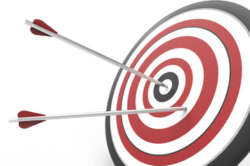  target and arrows isolated on white background