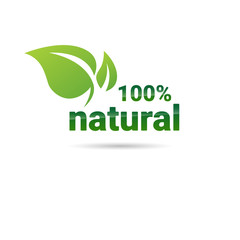 Fototapeta premium Eco Friendly Organic Natural Product Web Icon Green Logo Flat Vector Illustration