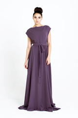 Naklejka premium Beautiful woman in Dress. Fashion. Isolated over white.