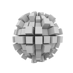 3d abstract block cube sphere ball