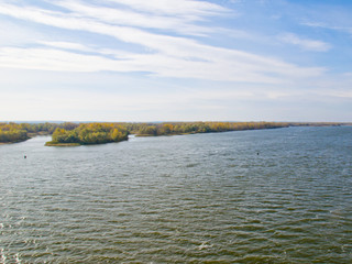 View on a river Dnieper from bridge in Kremenchug