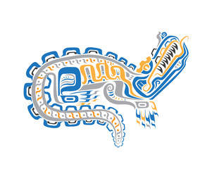 aztec mayan tattoos a crocodile isolated