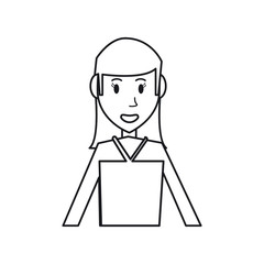 Woman cartoon icon. Female avatar and person theme. Isolated design. Vector illustration