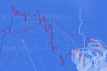 Forex trading technical analysis concept