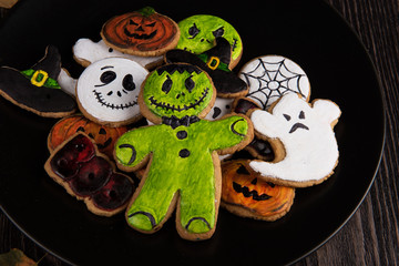 Homemade delicious ginger biscuits for Halloween